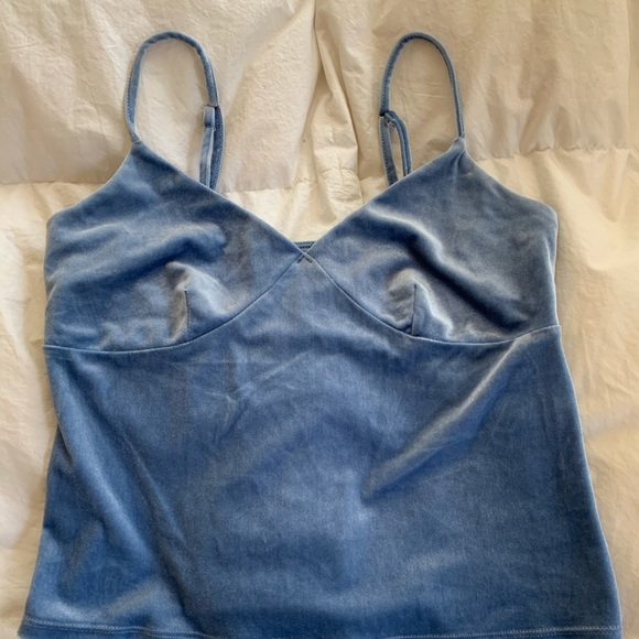 Blue velvet crop top - Picture 1 of 4